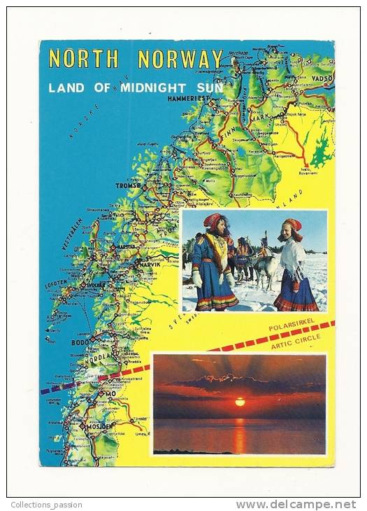 Cp, Norvège, Nord-Norge, Multi-Vues, Voyagée 1978 - Norway