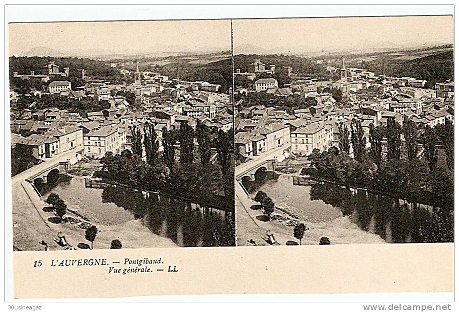 CPA stereoscopique,L´auvergne , lot de 12 cartes ,chatel guyon,le puy,pontgibaud,aurillac,