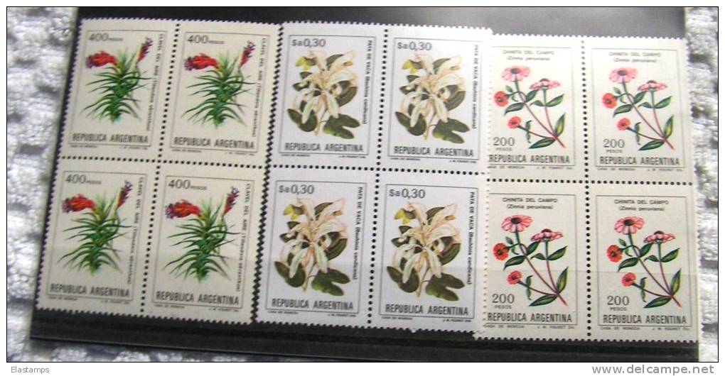 == Argentina , Lot Blumen  ** MNH - Blocks & Kleinbögen