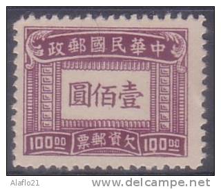 [R] - CHINE  - TAXE N° 77 - NEUF - Postage Due