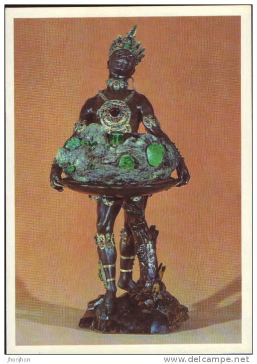Germany-Postcard-Green Vault Dresda-Moor With Emeralds Set In Natural Stone. - Objets D'art