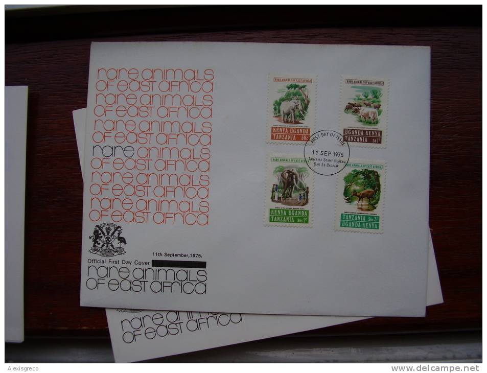 KUT 1975 RARE ANIMALS FDC With FULL SET 4 Values To 3/- . - Kenya, Uganda & Tanzania