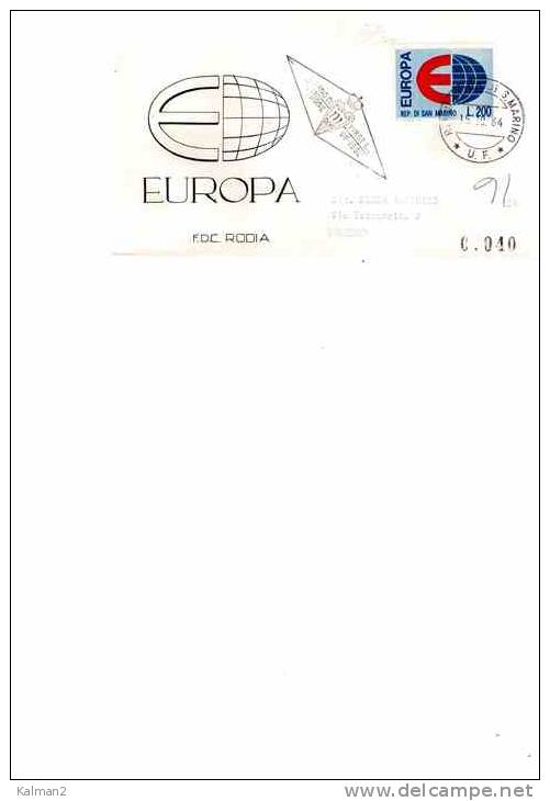 FDC99  -    "   EUROPA 1964 "   -   FDC    S.MARINO   15.10.1964 - 1964