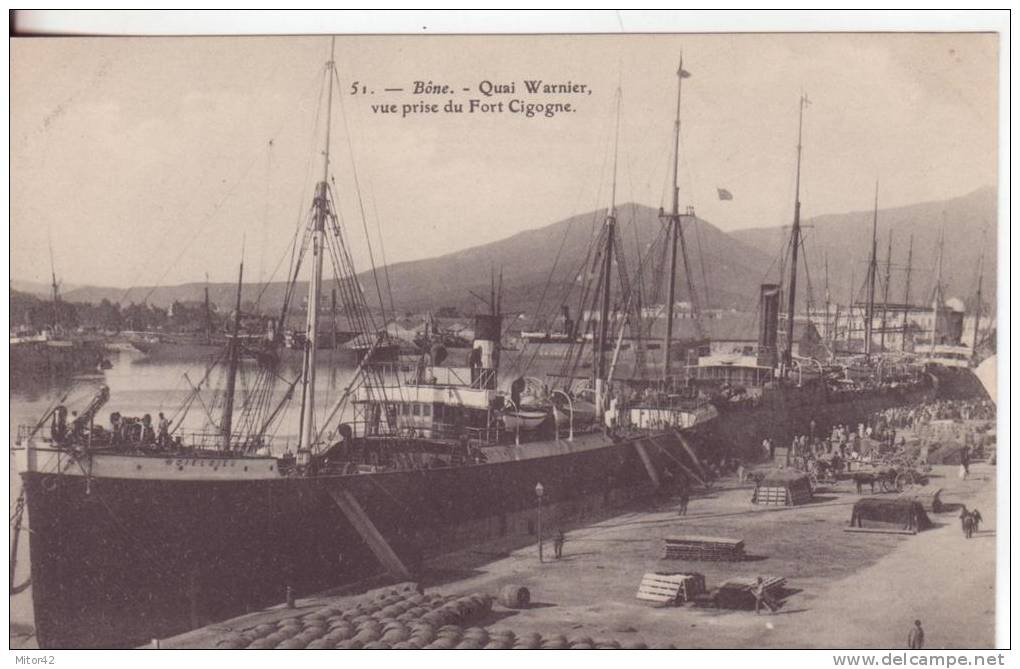 85te-Trasporti-Barche-Navi- Bone-France-Quai Warnier, Vue Prise Da Fort Cicogne  V.1905 X Paris. - Bonne