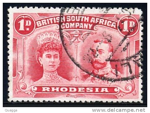 BSAC. Rhodesia 1910. 1d Rose-red Shade (p14). SG 125, SACC 125. - Autres & Non Classés