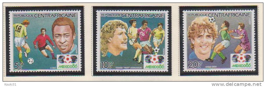 Centrafricaine YT 702/5 ** : Mexico 86 , Pelé , Schumacher - 1986 – Mexique