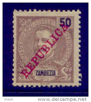 ! ! Zambezia - 1911 D. Carlos 50 R - Af. 61 - MH - Sambesi (Zambezi)