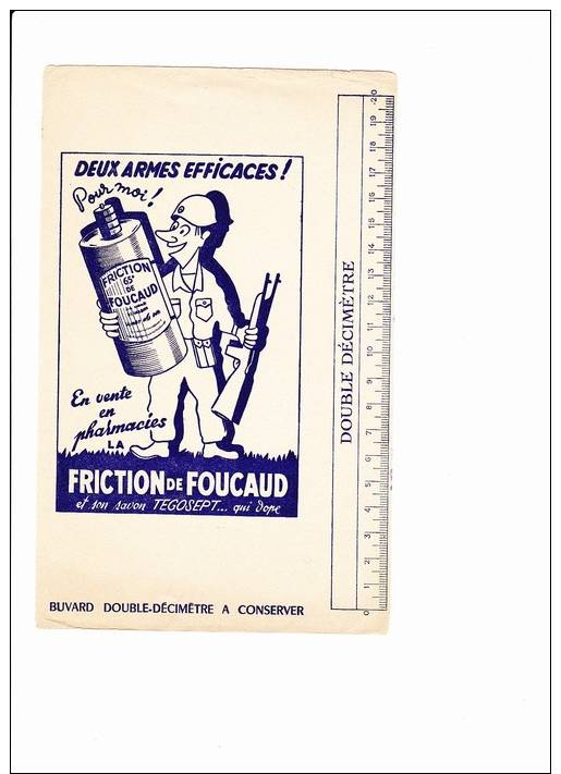 BUVARD ILLUSTRE  DEUX ARMES EFFICACES  FRICTION DE FOUCAUD - Chemist's