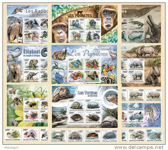 BURUNDI 2011 - Fauna I (9 Sets: 4v + S/S Each) - Mi 1974//2121 + B151//169 - Neufs