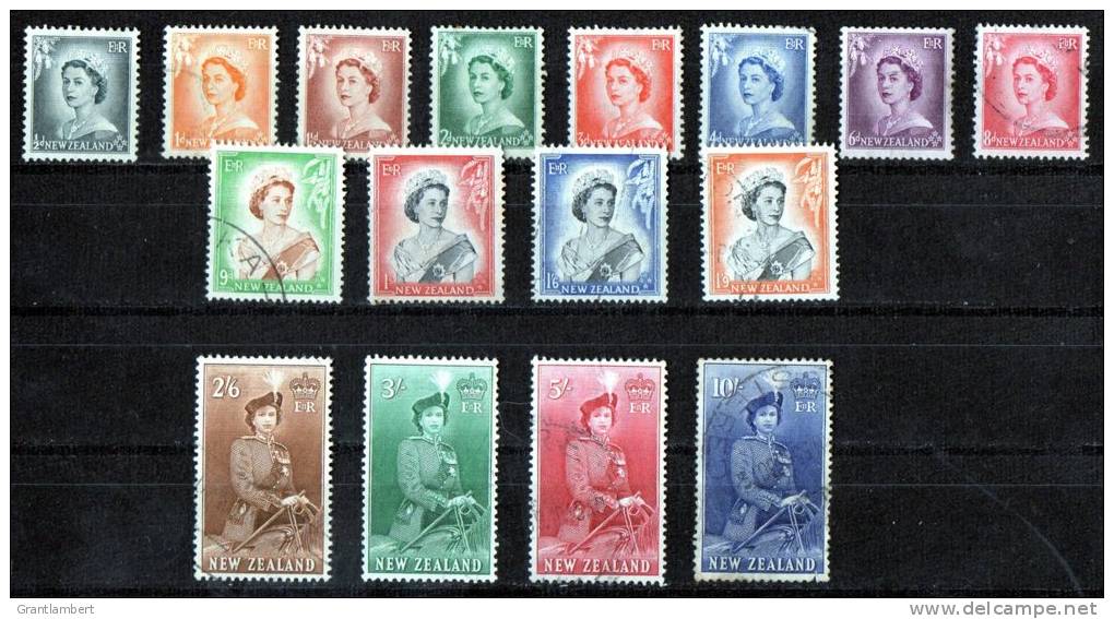 New Zealand 1953 Queen Elizabeth II Set Of 16 Used - Used Stamps