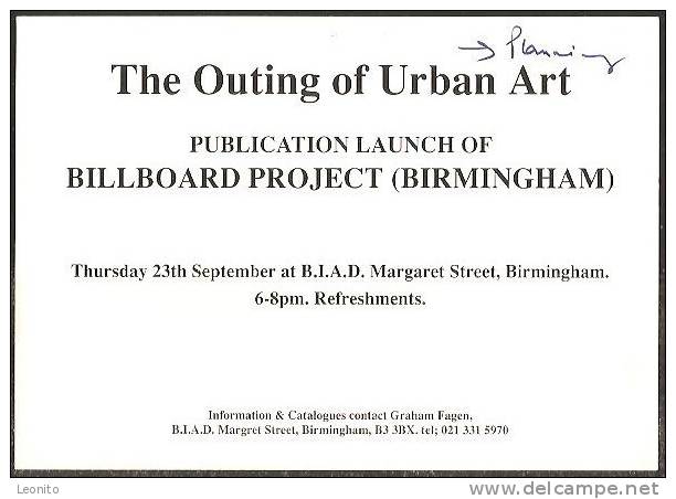 Birmingham Lounch Of Billboard Project The Outing Of Urban Art - Birmingham