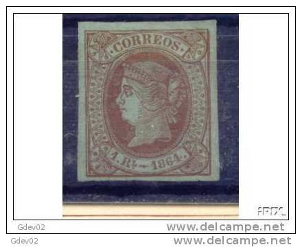 ES067-L633BTCSC.España. Spain.Espagne.ISABEL   Ll .1864.( Ed 67**).sin Fijasellos.MAGNIFICO - Otros & Sin Clasificación