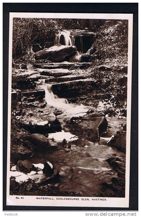 RB 825 - Real Photo Postcard Waterfall In Ecclesbourne Glen Hastings Sussex - Hastings