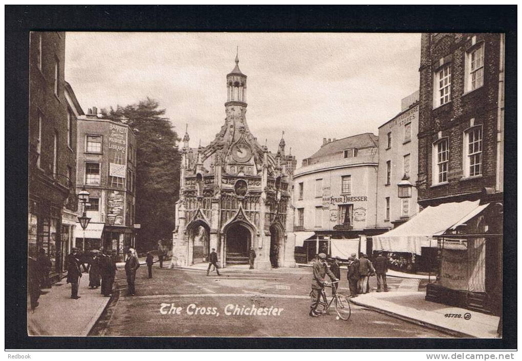 RB 825 -Early Postcard The Cross Chichester Sussex - Barrett Mudies Library Postcard Publisher - Ladies Hair Dresser - Chichester