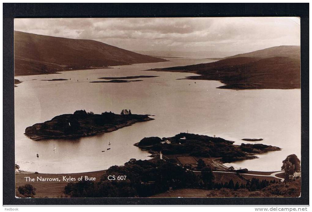 RB 825 - 1937 Real Photo Postcard The Narrows Kyles Of Bute Scotland - Bute