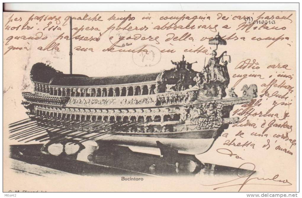 49-Trasporti-Barche-Navi- "Bucintoro" (Galea Dei Dogi Di Venezia)-v.1900 X Milano-Francobollo Difettoso. - Altri & Non Classificati