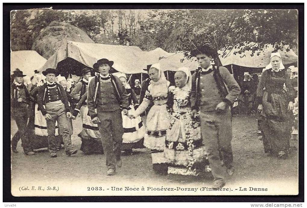 CPA  ANCIENNE- FRANCE- PLONÉVEZ-PORZAY (29) UNE NOCE BRETONNE- LA DANCE EN TRES GROS PLAN- TRES BELLE ANIMATION - Plonévez-Porzay