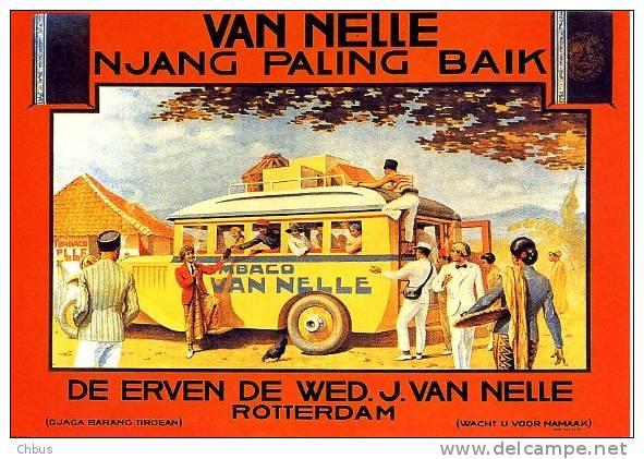 Boomerang Auto Autobus Bus Autocar Van Nelle Tabak Indonesie - Werbepostkarten