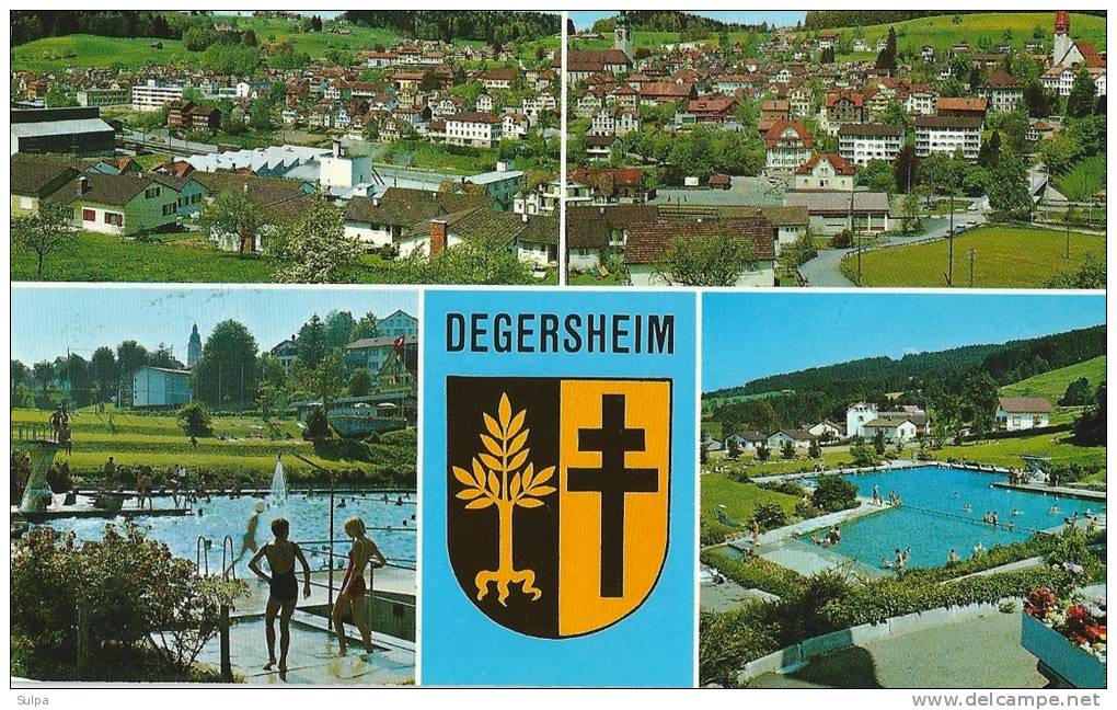 Degersheim, Mehrbildkarte - Wappen, Fabrik, Bad - Degersheim