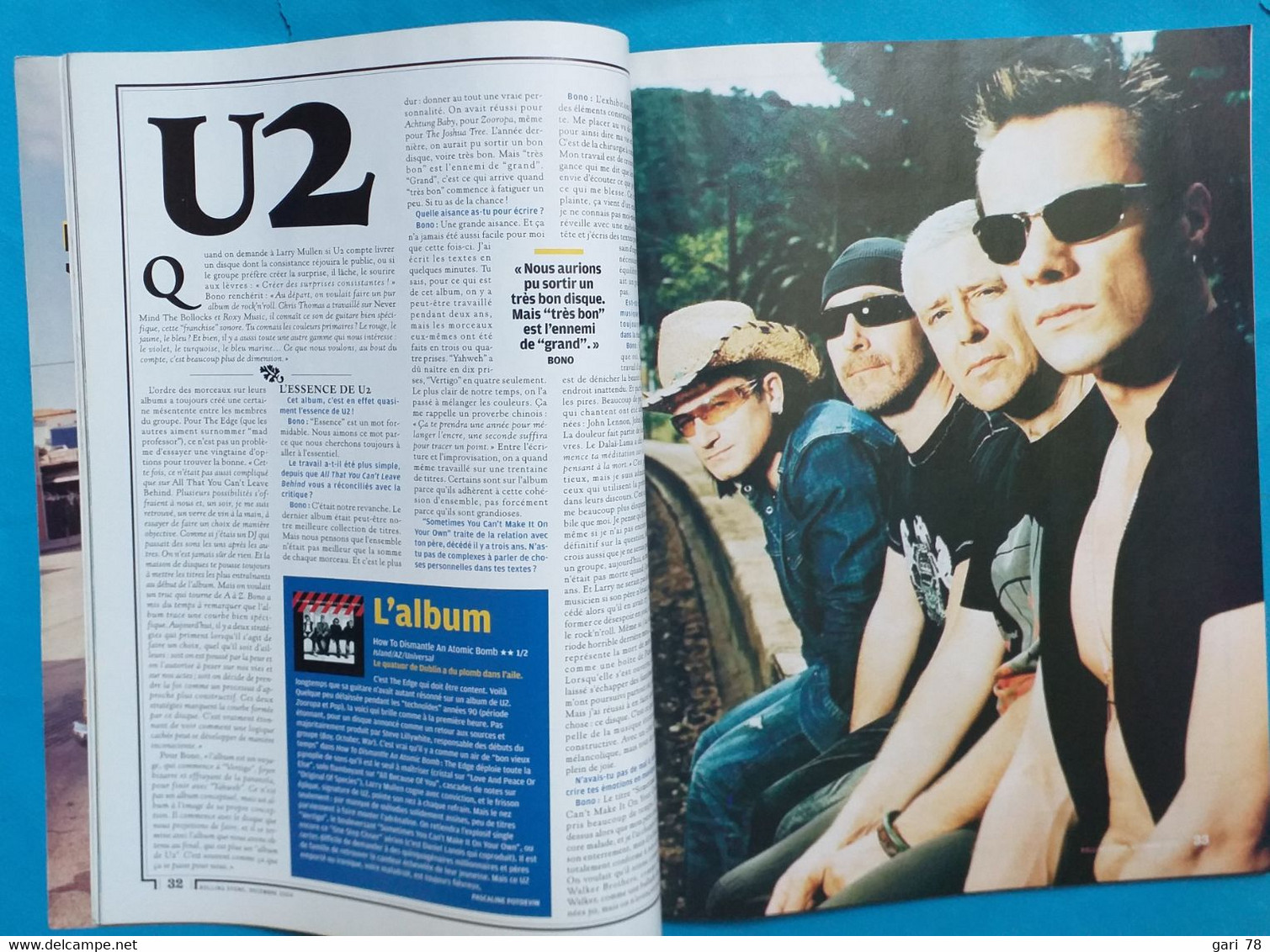 Revue ROLLING STONE N° 24 De Décembre 2004 Exclusif U2 / SINCLAIR - Musica