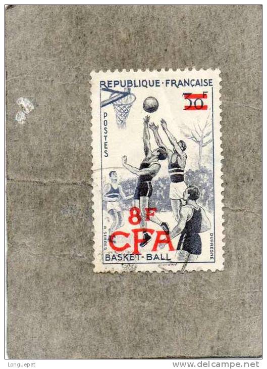 REUNION : Timbre De 1955-56 De France : Basket  Surchargé - - Usati