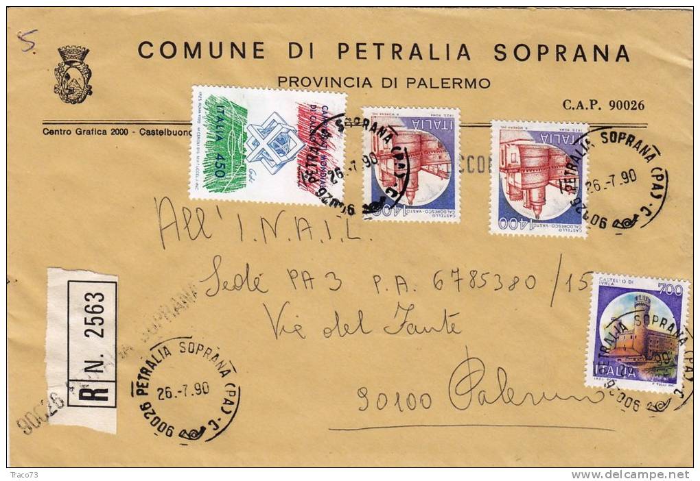 PETRALIA SOPRANA  (PA)  /  SICILIA  - Tematica  Comuni D´Italia - Storia Postale  Repubblica - Macchine Per Obliterare (EMA)