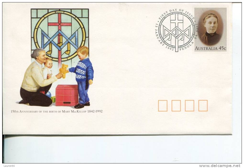 (444) FDC Australia - Premier Jour Australie - 1992 Mary MacKillop - Aérogrammes