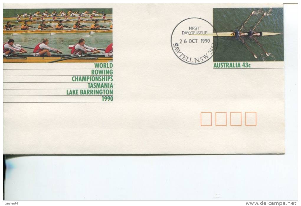 (444) FDC Australia - Premier Jour Australie - 1990 World Rowing Championship - Aviron - Aerogramme