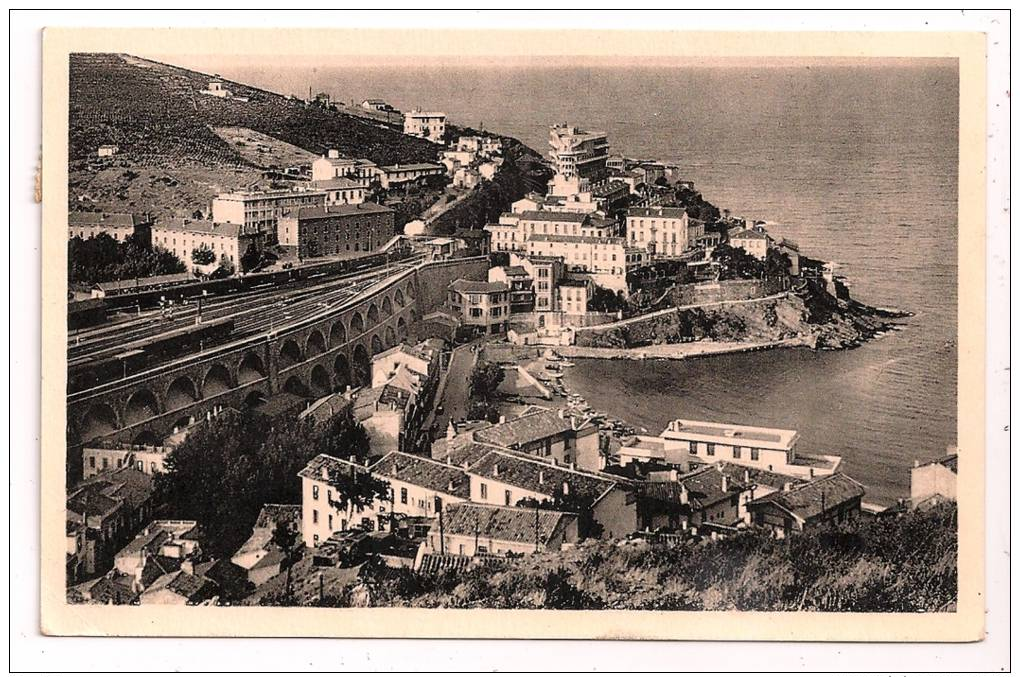 66 - CERBÈRE - La Pointe Du Phare Et Hôtel Du Belvédère  - Train (petit Plan) - Voyagée En 1950 - - Cerbere