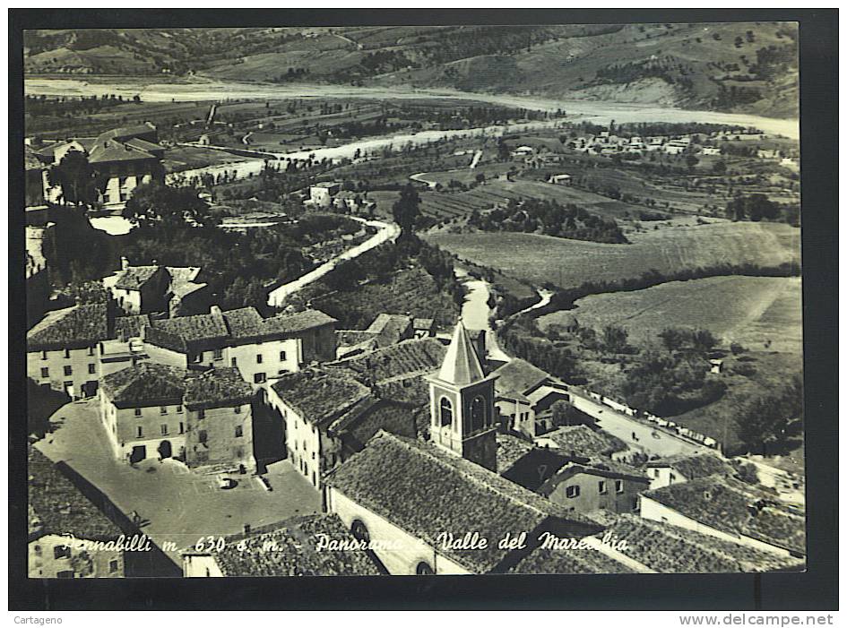 PENNABILLI ( Pesaro -urbino) Panorama Valle Del Marecchia Cartolina Viaggiata 1958 - Altri & Non Classificati