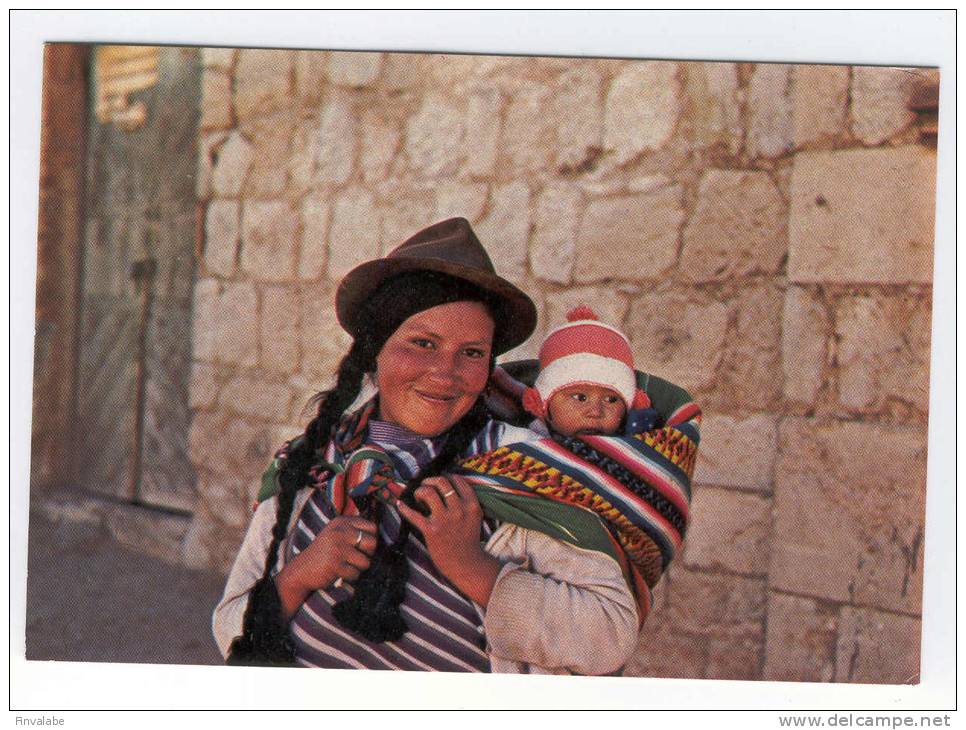 BOLIVIE Bolivia "Nino Sano...Madre Contenta...Regreso Del Dispensario..." "Enfant Bien Soigné.. Maman Heureuse...au Reto - Bolivie