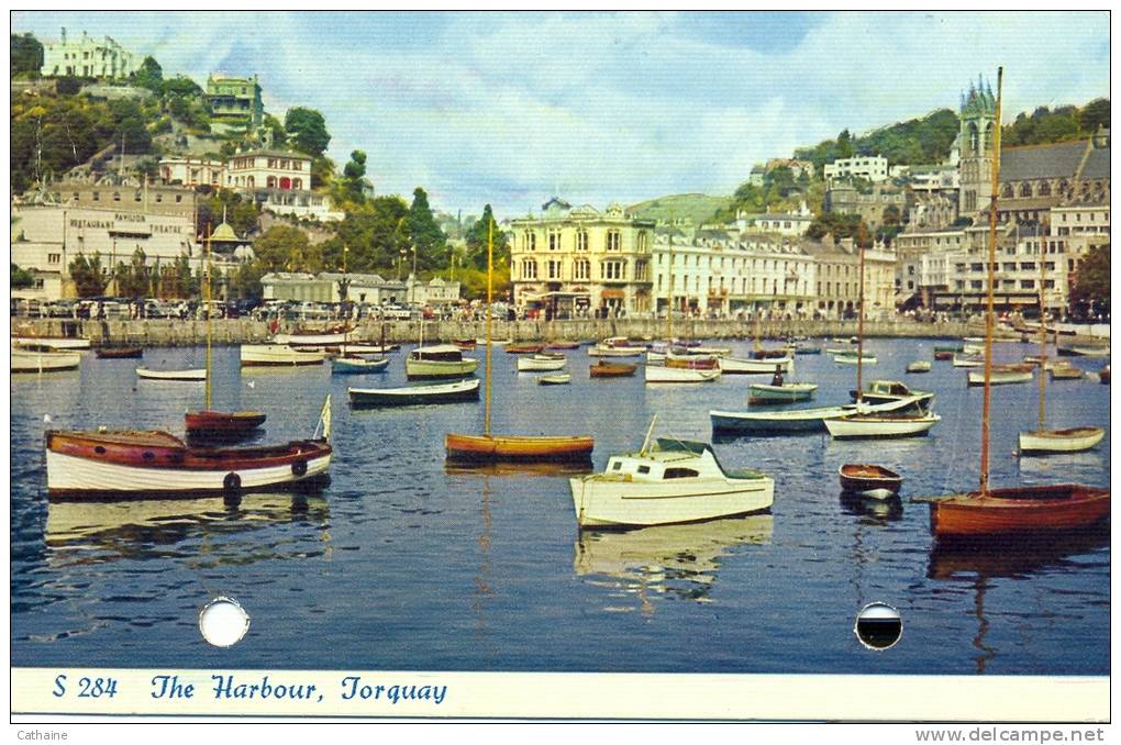 ANGLETERRE . TORQUAY . THE HARBOUR  ,le Port ( Trou Sur Haut Carte ) - Torquay