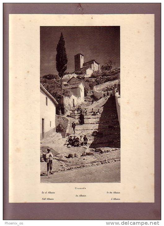 SPAIN - Granada - En El Albaicin, In The Albaicin, Image Glued To Cardboard, Year About 1930 - Artis Historia