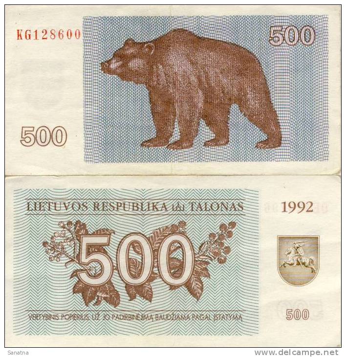 Lietuva Lithuania 500 Talonu Talonas Vargnorkes 1992 - Lituania