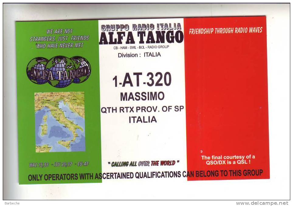 Gruppo Radio Italia ALFA TANGO - Division : ITALIA .- 1- AT-320 MASSIMO - CB