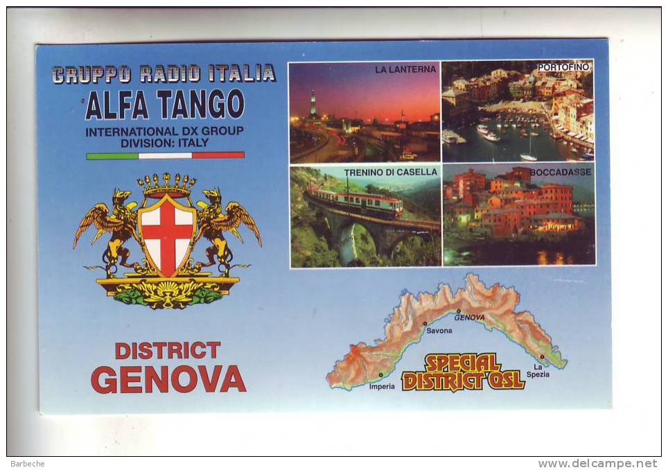 Gruppo Radio Italia ALFA TANGO - Division : ITALIA  -  Spécial QSL .-  DISTRICT GENOVA - CB