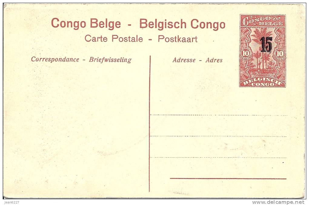 Congo Belge - Monts Ruwenzori - 10 C Surchargé 15 - Entiers Postaux