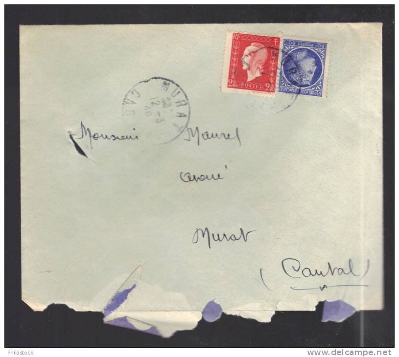 FRANCE 1946 N° 693 & 674 Obl. S/lettre Entiére - 1944-45 Marianne De Dulac