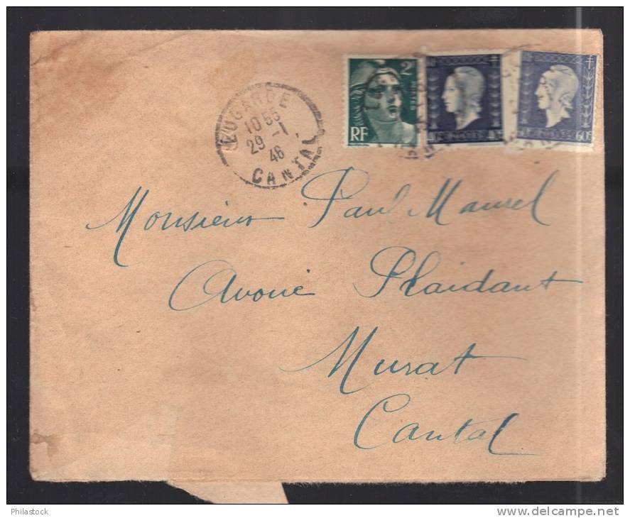 FRANCE 1946 N° 684, 686 & 713 Obl. S/lettre Entiére - 1944-45 Marianne De Dulac