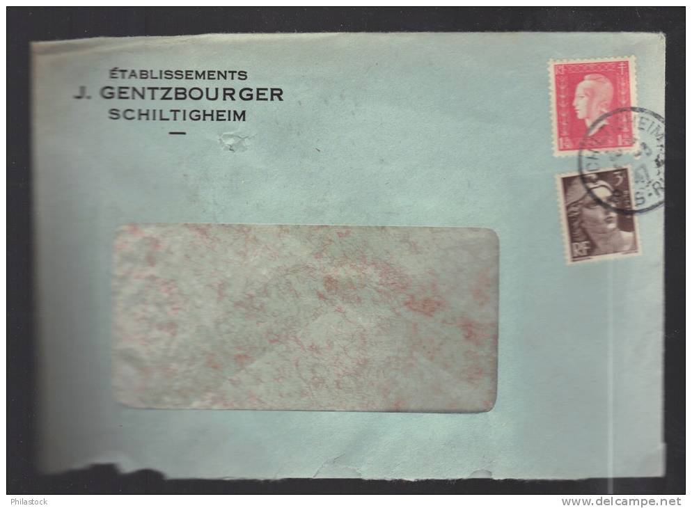 FRANCE 1947 N° 691 & 715 Obl. S/lettre Entiére - 1944-45 Marianne Van Dulac