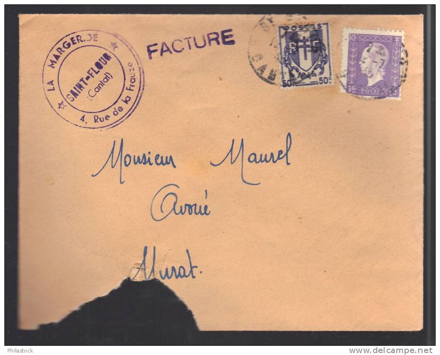 FRANCE 1945 N° 689 & 673  Obl. S/lettre Entiére - 1944-45 Marianne Van Dulac