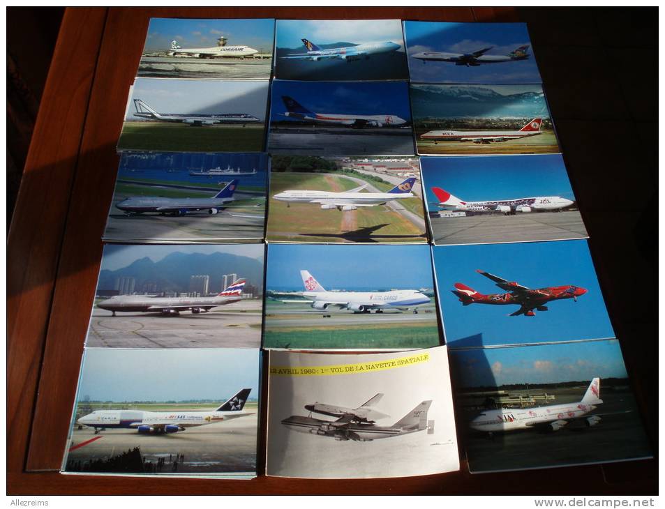 CPM  Avion : Lot De 140 Cartes Boeing  747  Tirage Récent Beaucoup à 600 Ou 800 Ex - 1946-....: Moderne