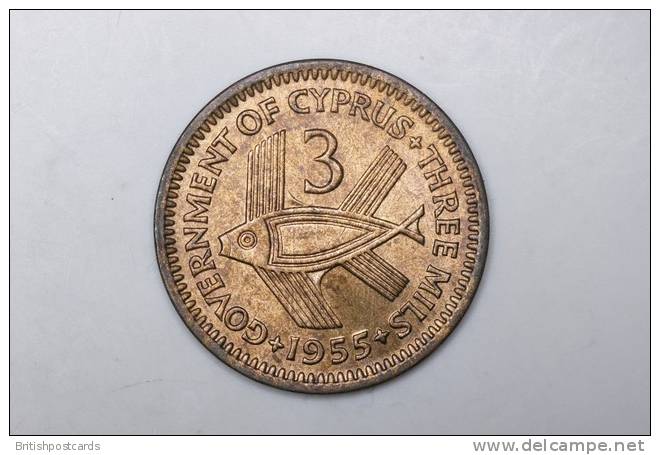 Cyprus - 3 Mils - Elizabeth II - 1955 - Cyprus