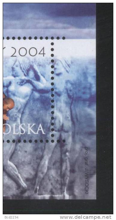 POLAND 2004 FDC FOLDER GREECE ATHENS OLYMPICS MS TYPE 1 Sports Boxing Wrestling Hurdles Horses Show Jumping Parthenon - Verano 2004: Atenas