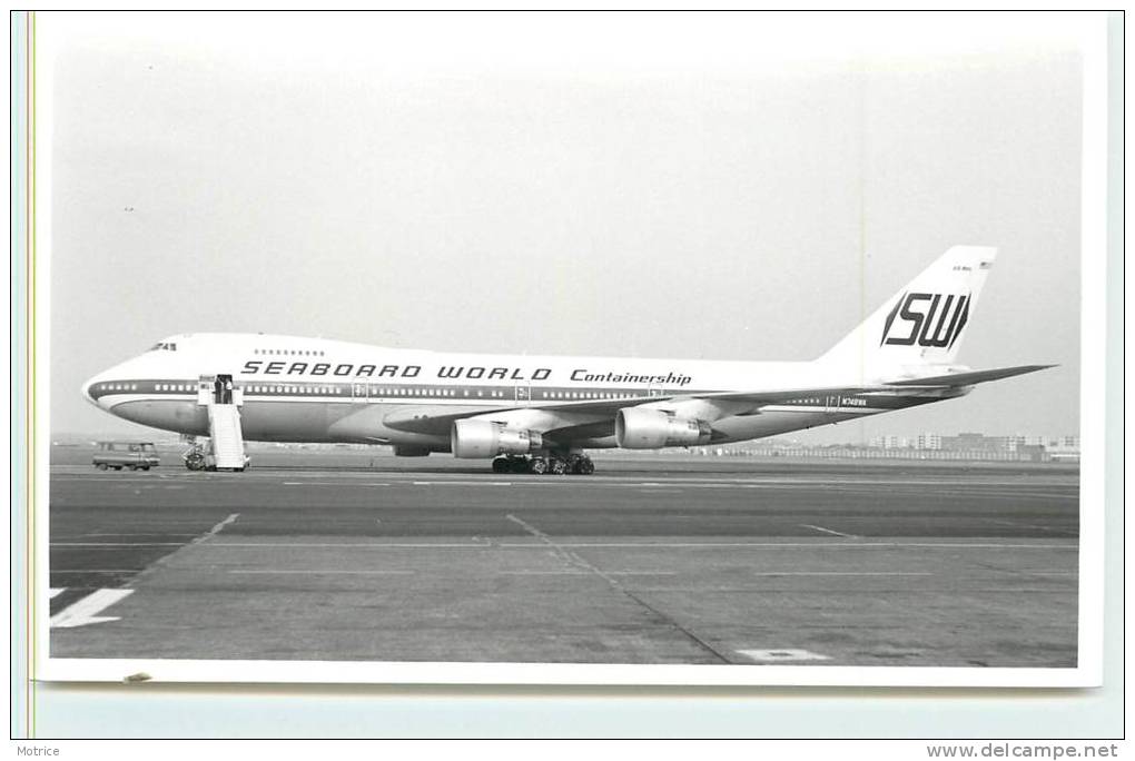 AVION B 747  - N 748 WA Compagnie Seabord World Containeship (photo Format Carte Ancienne). - 1946-....: Moderne