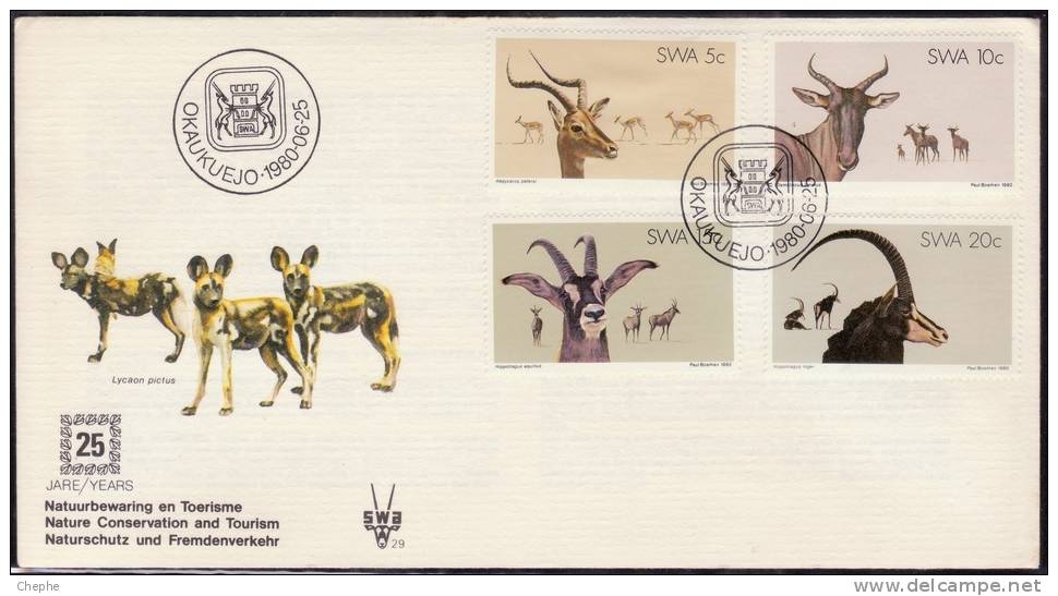 SOUTH WEST AFRICA SWA 1980 Nature Conservation And Tourism FDC  Unaddressed [D8589] - Africa Del Sud-Ovest (1923-1990)