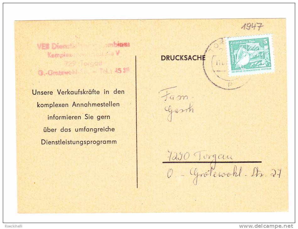 11.06.64  .  Bedarfsbeleg (-karte), Gelaufen Von Torgau Nach 7290 Torgau -  Siehe Scan  (DDR 1947 Gasoh) - Lettres & Documents