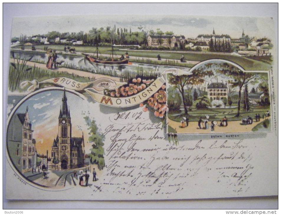 Montigny Metz Moselle Superbe Lithograhie Parfait état - Metz Campagne