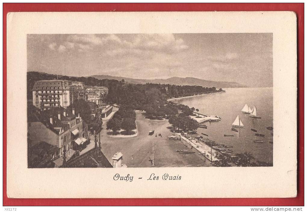 P0211 Lausanne, Ouchy, Les Quais,voiles.Beau-Rivage.Non Circulé,mais Mention Photo 1898,édition 1915. Charnaux 885 - Lausanne