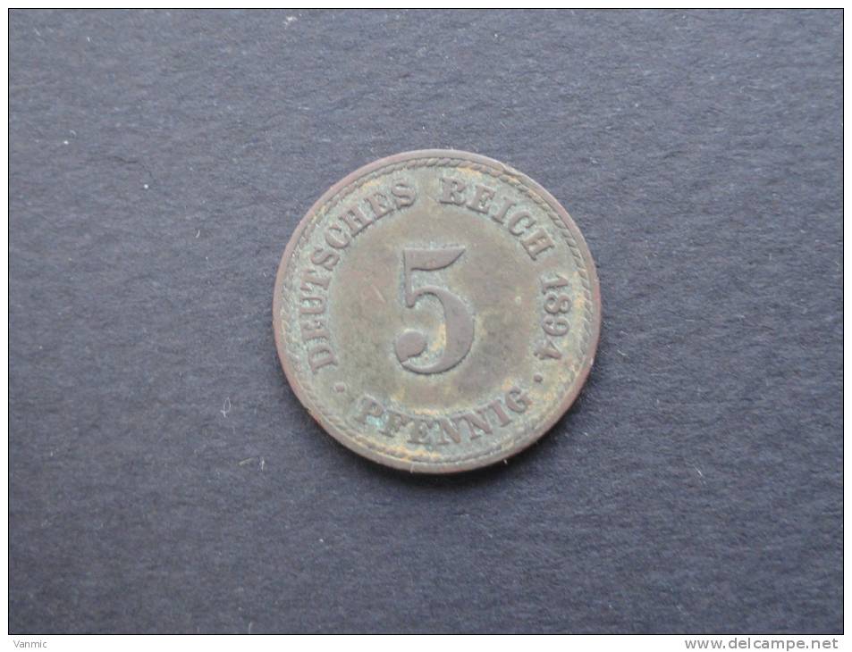1894 A - 5 Pfennig - Allemagne - 5 Pfennig